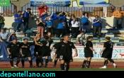 Los jugadores del Linares celebran el 0-1